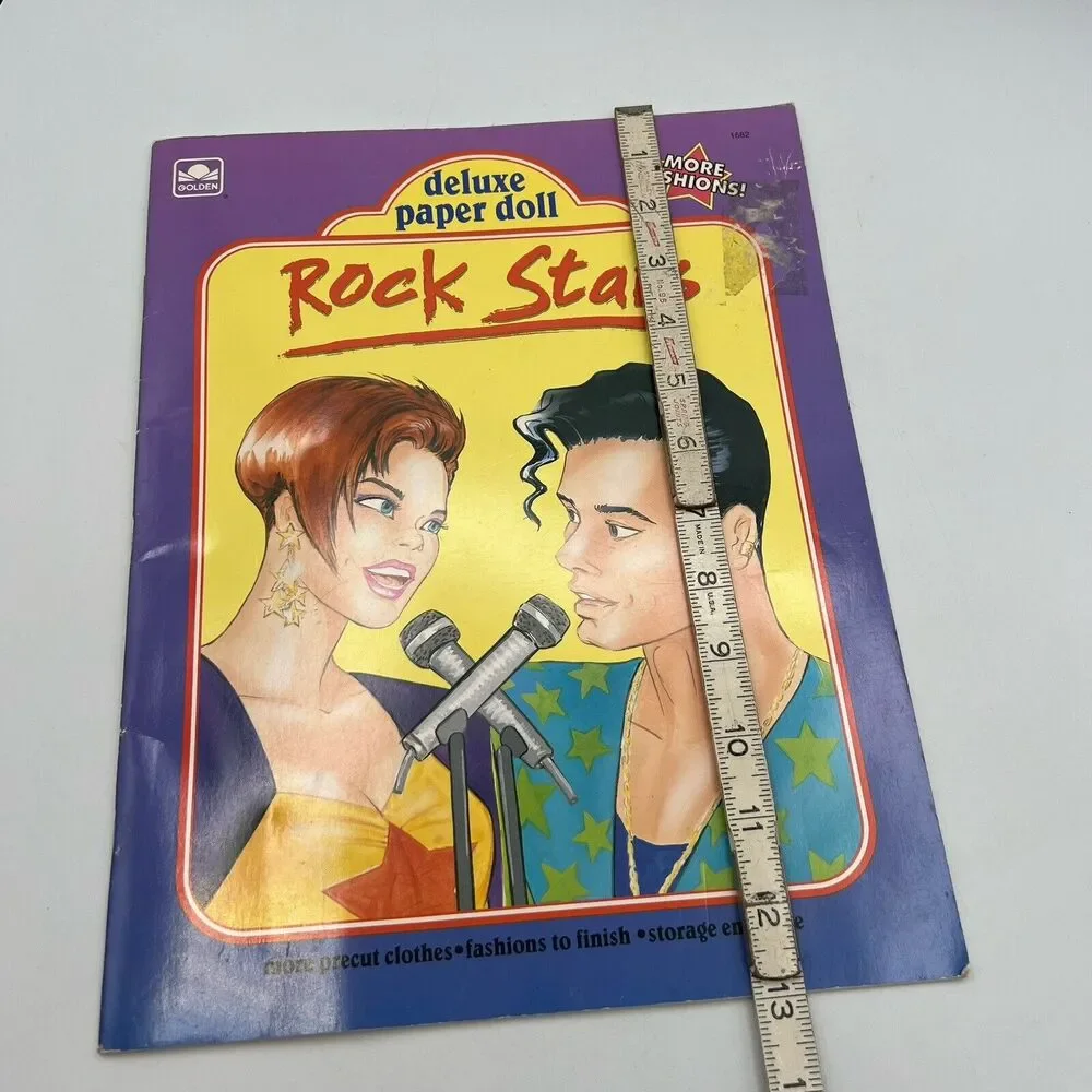 NEW Vintage Rock Stars Paper Dolls Book Unpunched 1980s 1990s Fashion Golden